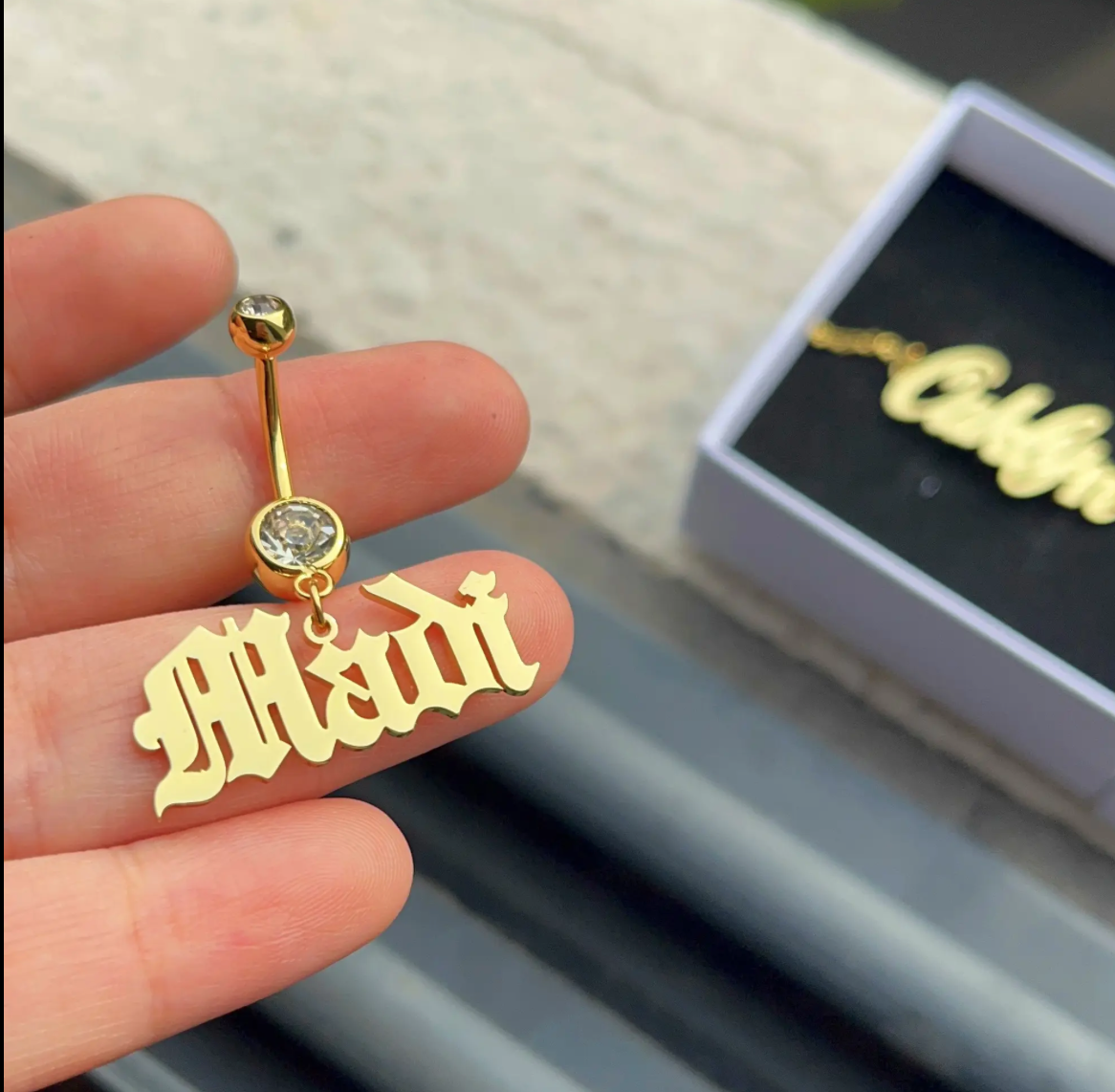 Custom Name Belly Ring